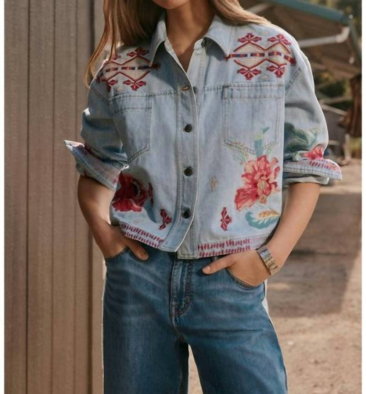 Johnny Was - TALULLA CROPPED DENIM JACKET