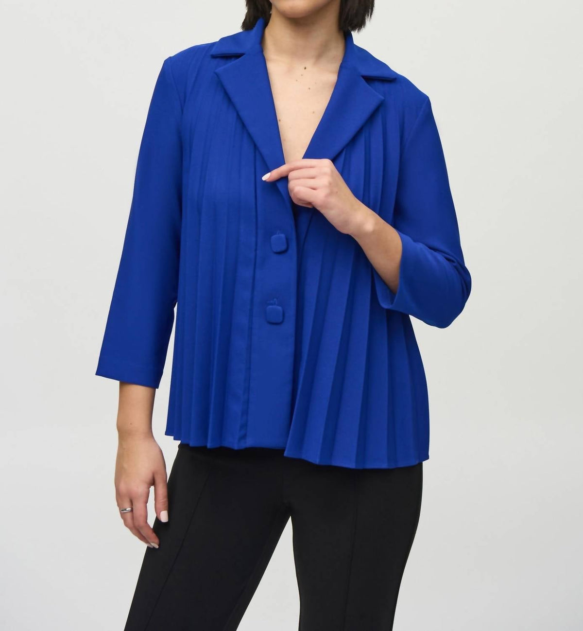 Joseph Ribkoff - Pleated 3/4 Sleeve Trapeze Jacket