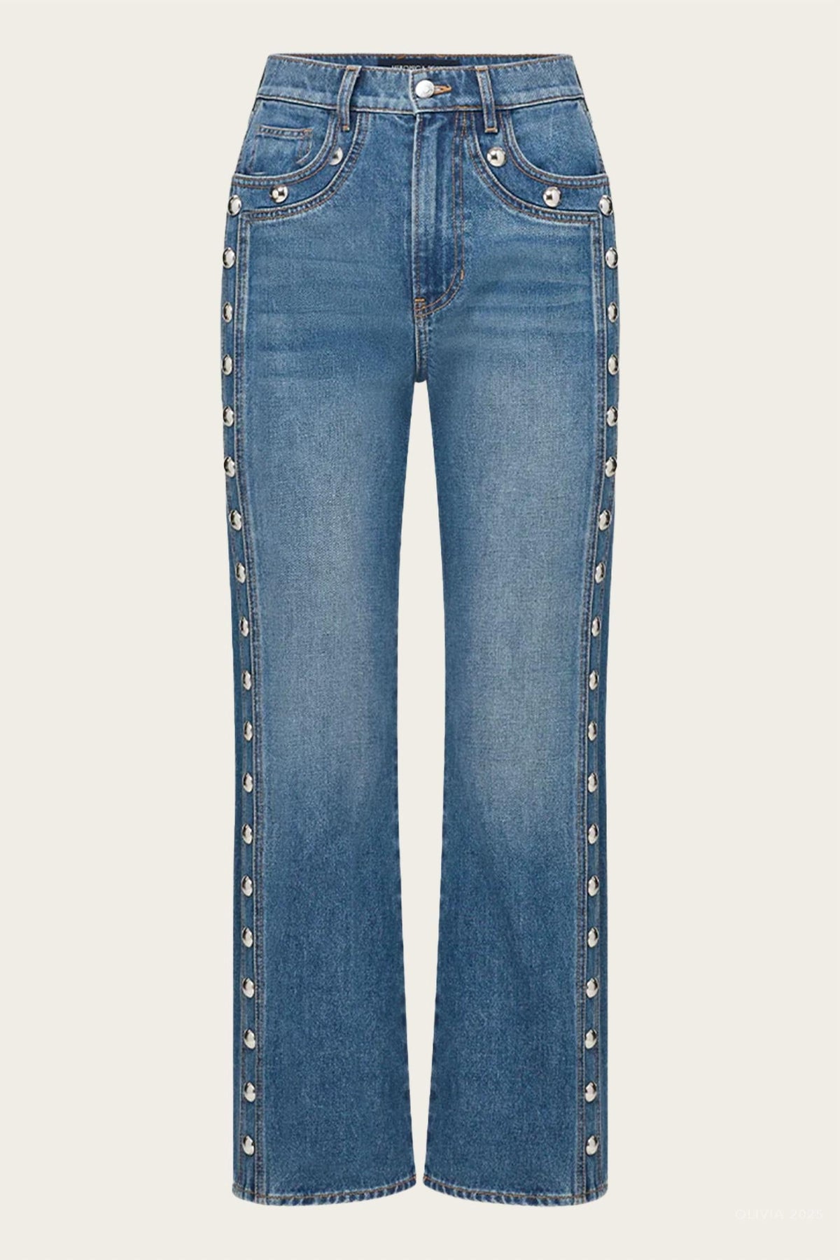 Veronica Beard - Dylan Studded Straight-leg Jean