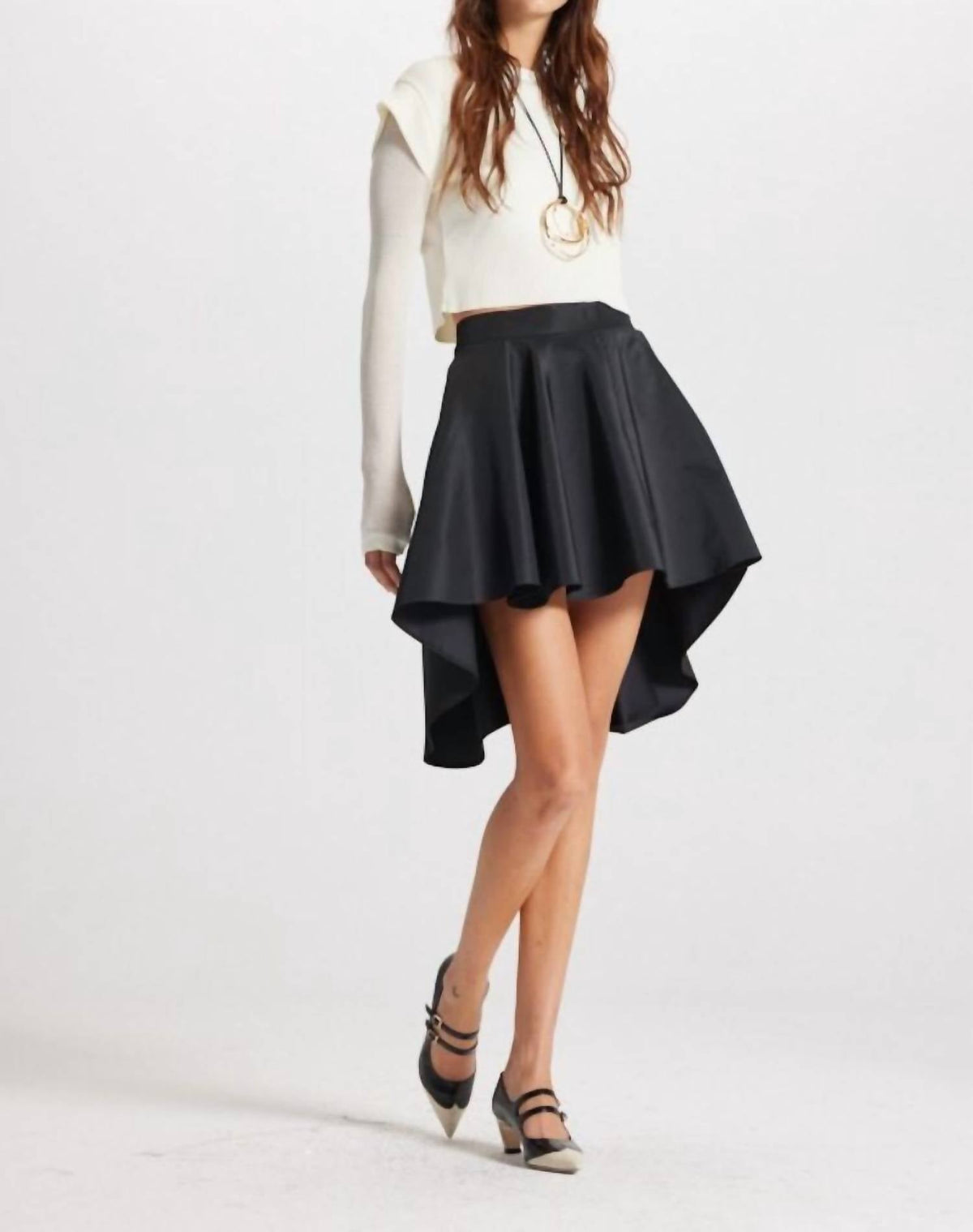 Theo The Label - Theia Taffeta Hi Low Skirt