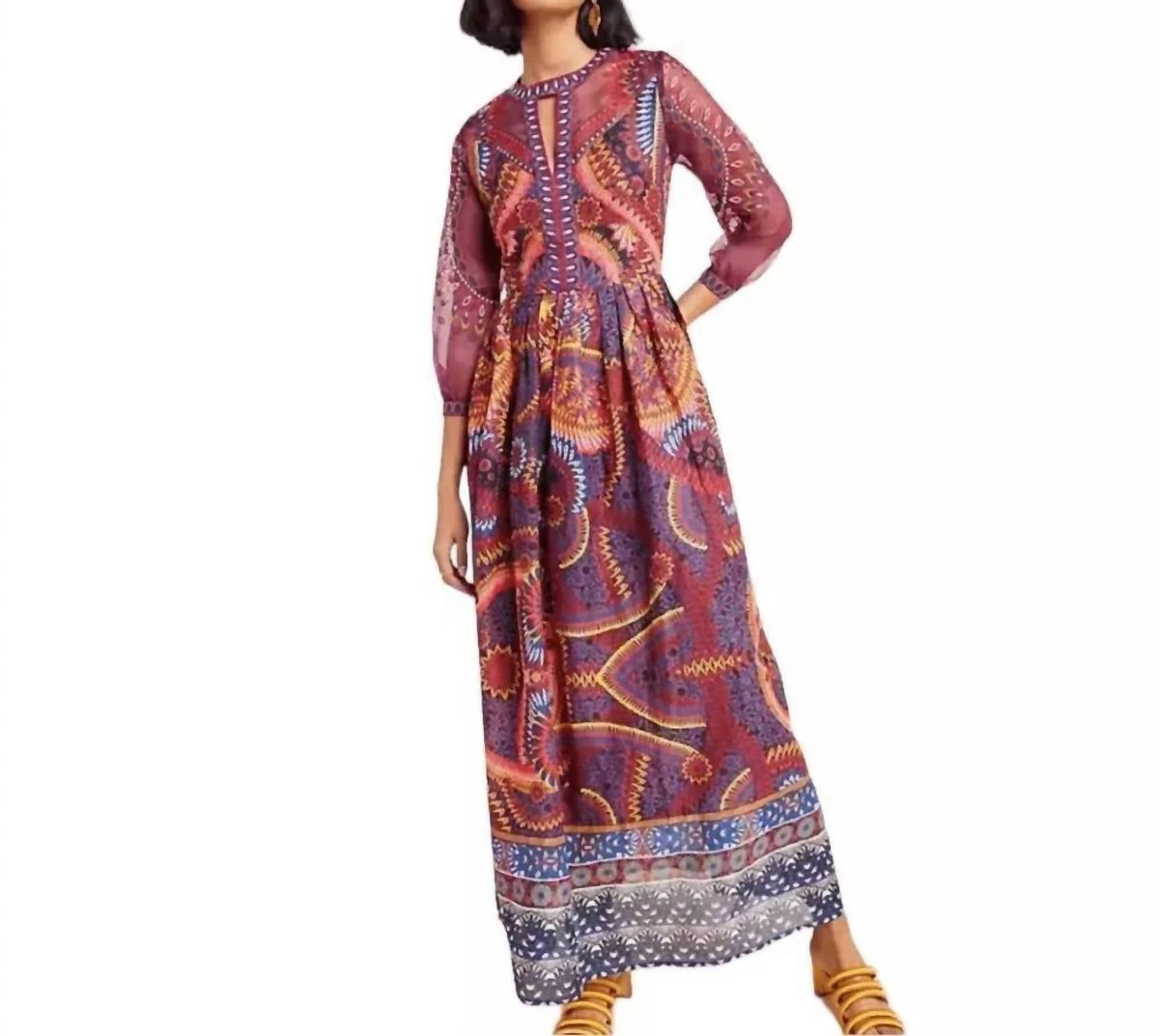 By Anthropologie - Maren Embroidered Maxi Dress
