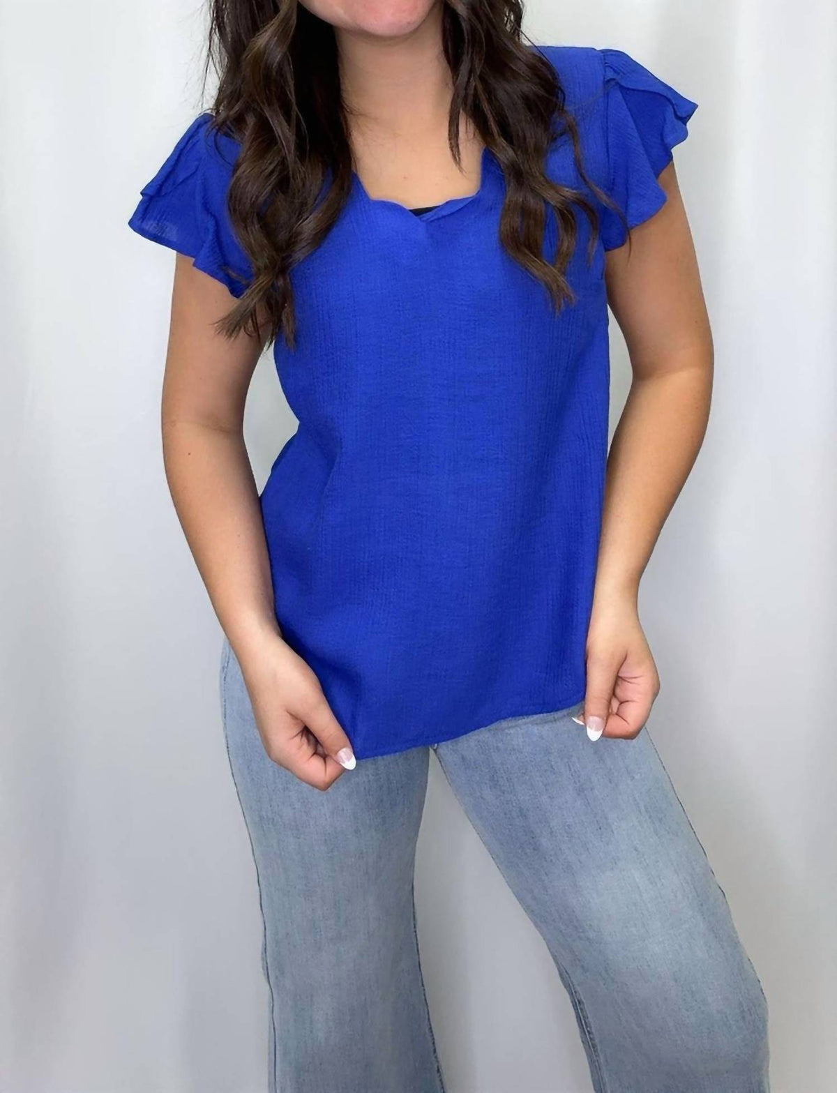 Blu Pepper - V-neck Scallop Top