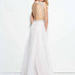 Mac Duggal - Beaded Open Back Prom Dress with Overskirt