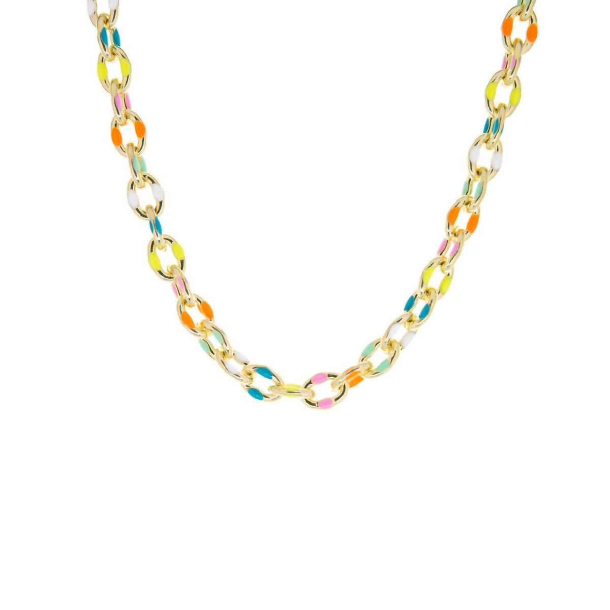 Marlyn Schiff - Enamel Splatter Link Necklace