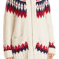 ReDone 50s Zip Cardigan Ivory Multi Size Small