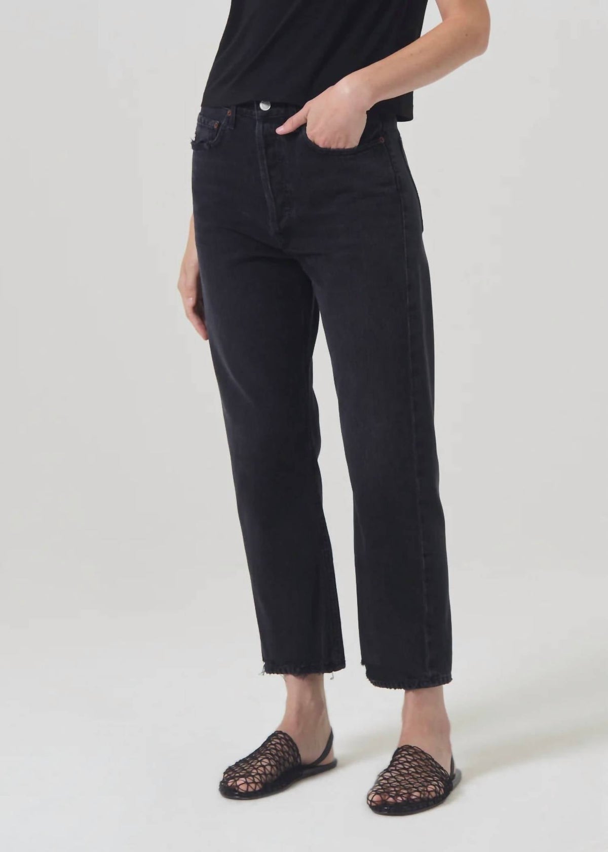 Agolde - 90's Crop Mid Rise Straight Jeans