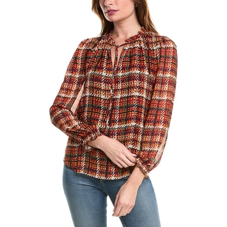 Jones New York Chiffon Printed Peasant Blouse
