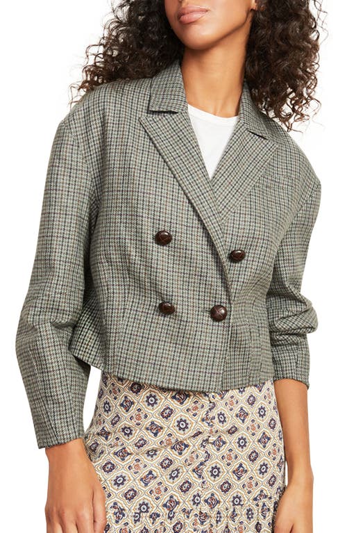 Veronica Beard Sybille Check Wool Blend Crop Jacket in Sage Multi, Size 4