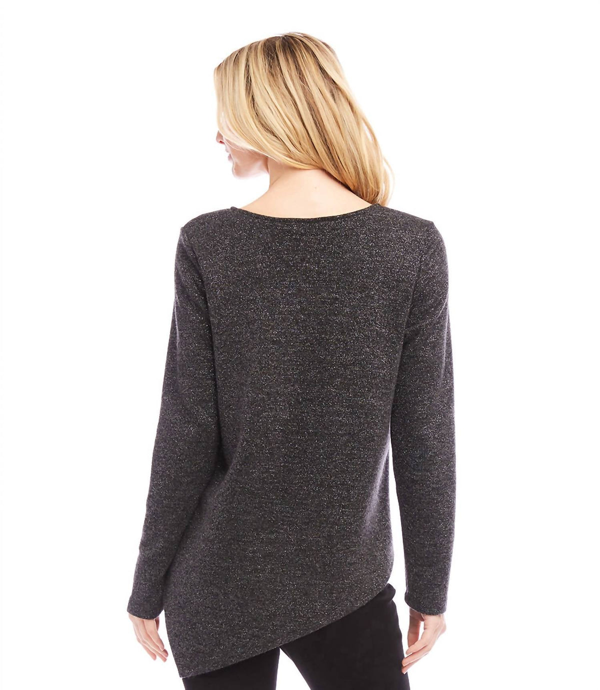 Karen Kane - Long Sleeve Metallic Asymmetric Top