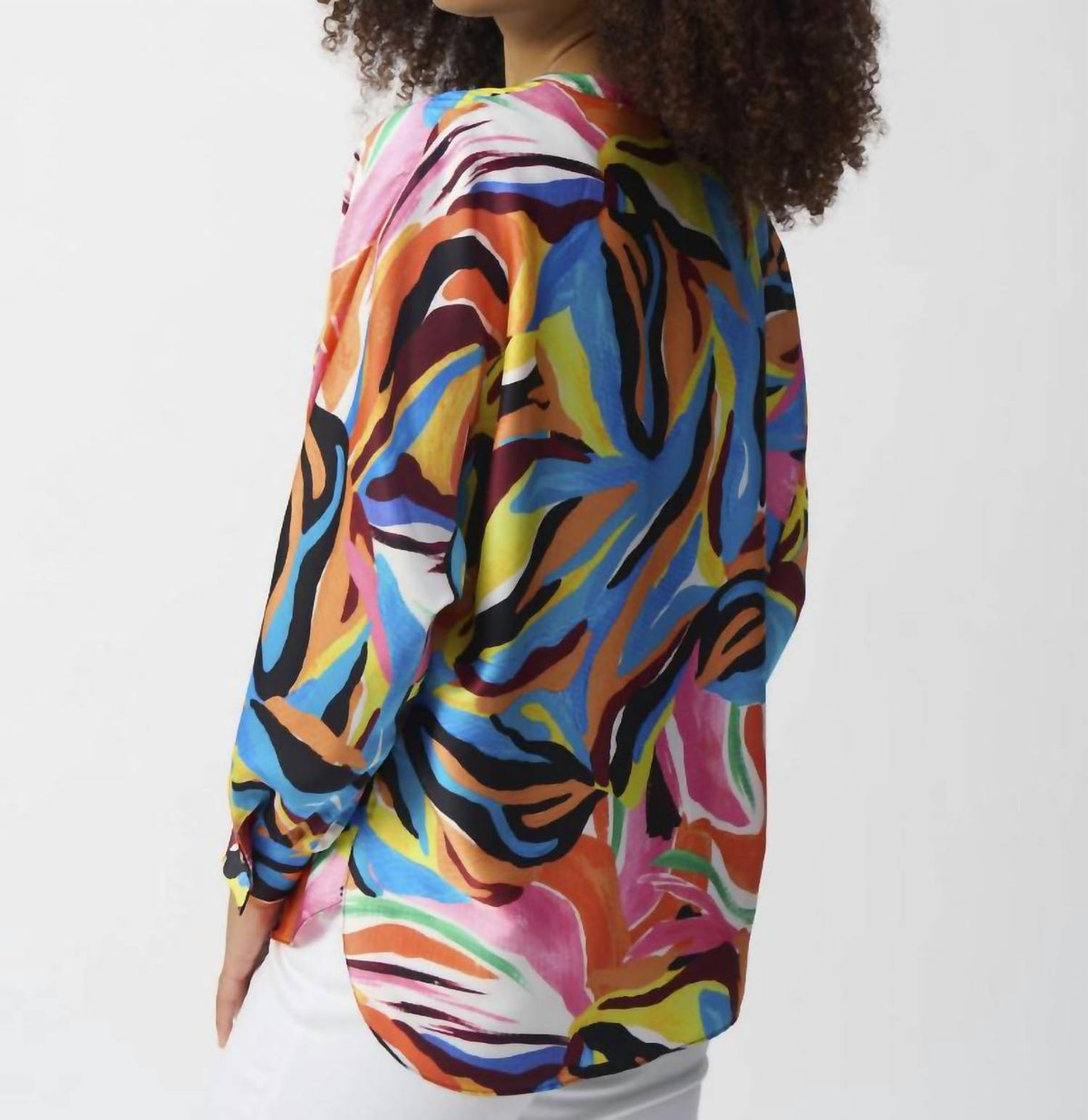 Joseph Ribkoff - Satin Abstract Print Boxy Top