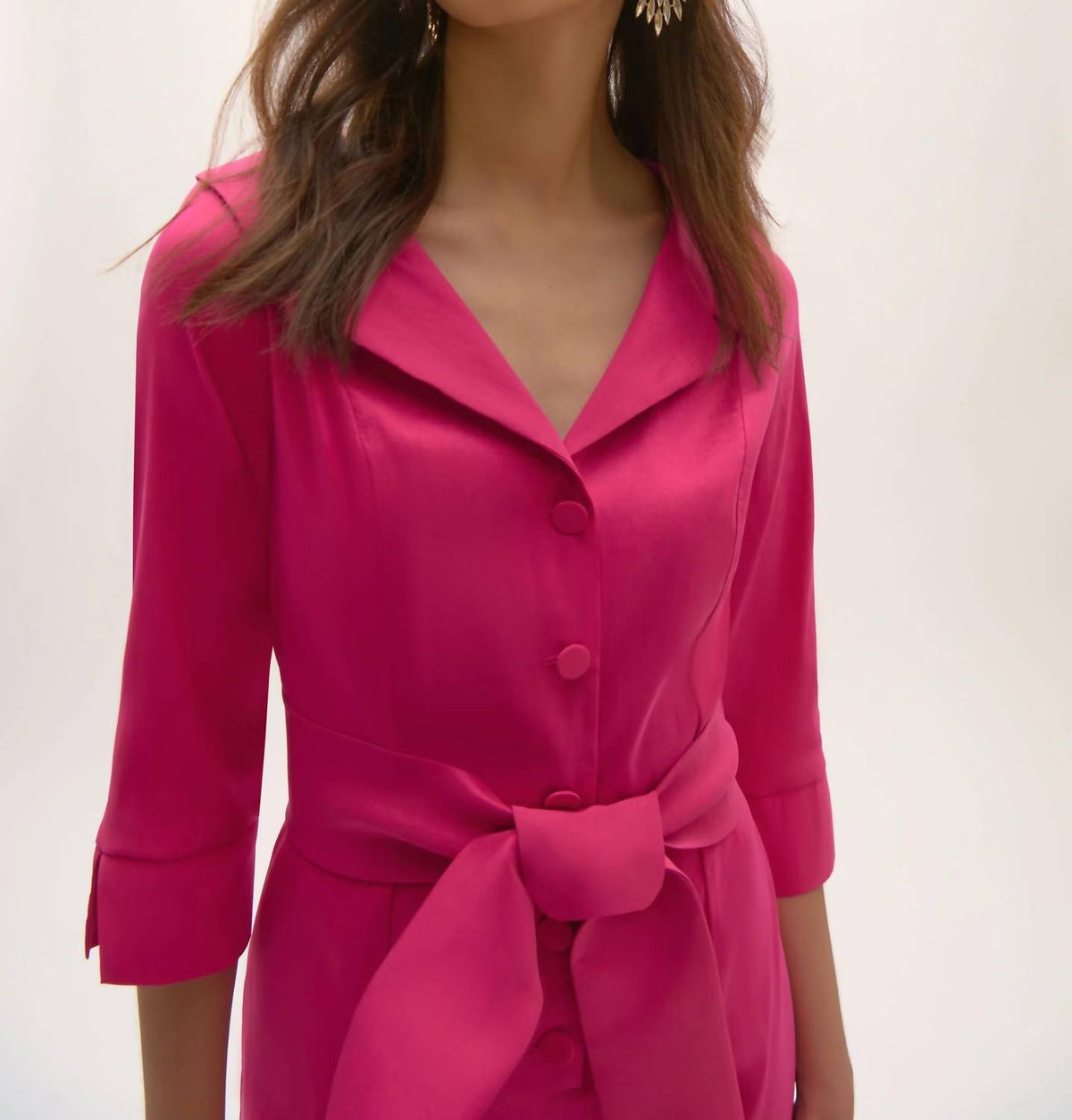 Joseph Ribkoff - Belted Stretch Taffeta Shirt Dress