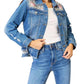 Double Take - Leopard Floral Distressed Jacket