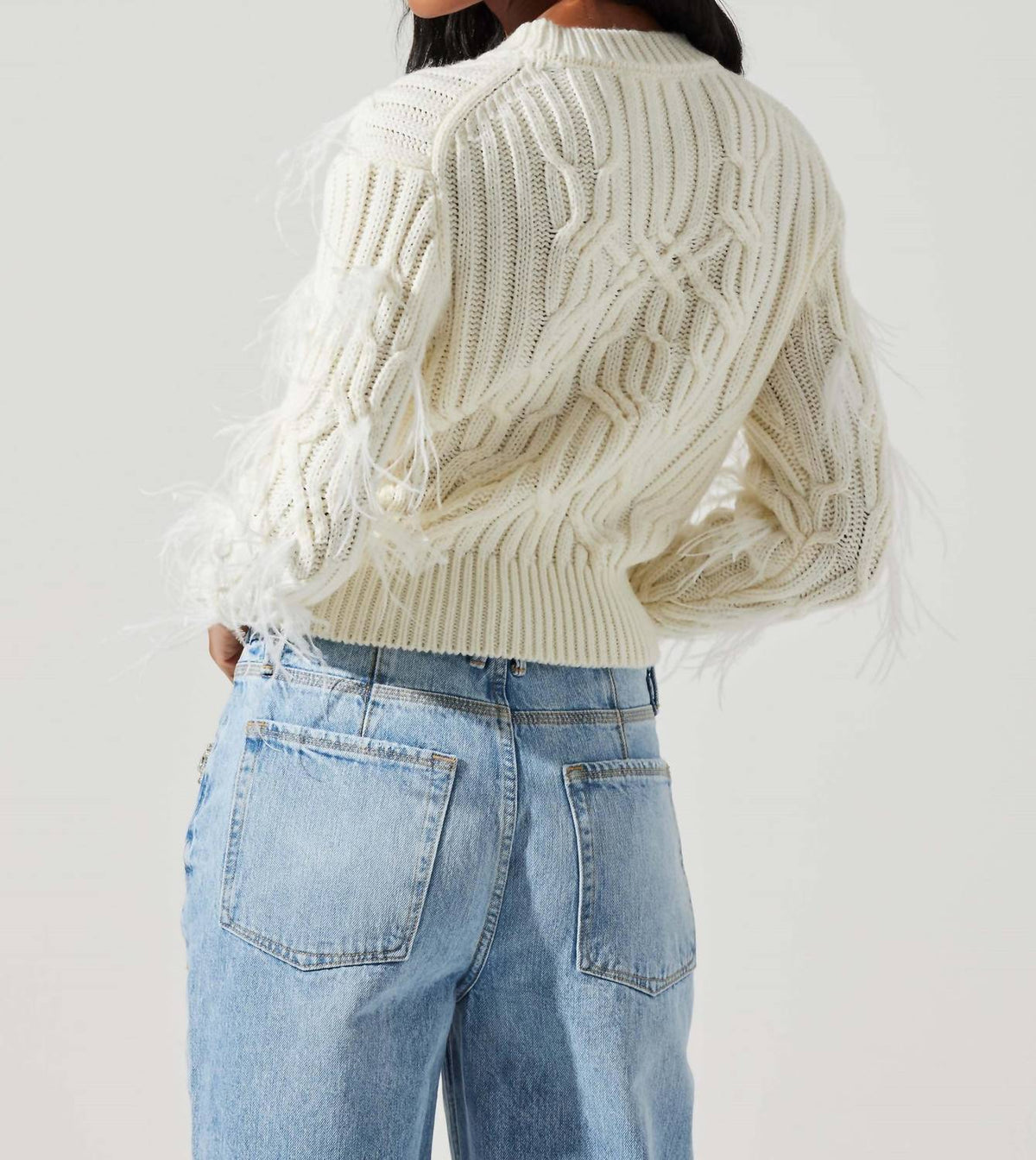 Astr - Almeida Feather Cable Knit Sweater