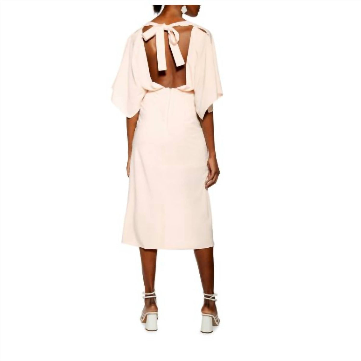 Topshop - Chiffon Dress Batwing High Slit Midi Tea Dress