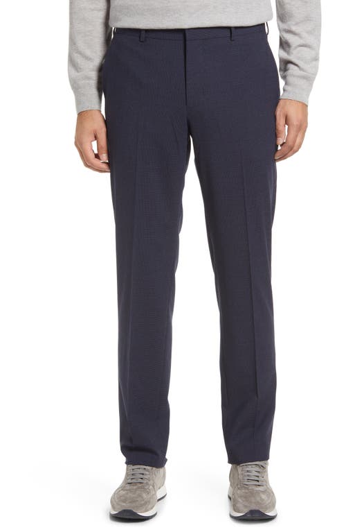 Nordstrom Tech-Smart Trim Fit Trousers in Black- Grey Texture, Size 34