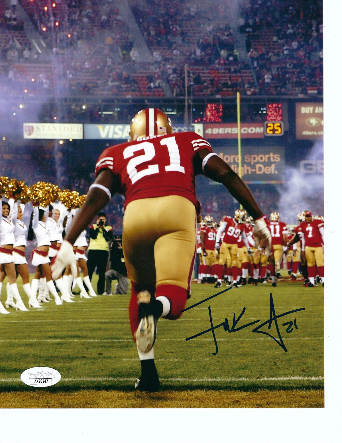 NFL San Francisco 49ers Frank Gore #21 8x10 Autographed Signed Picture JSA Card
