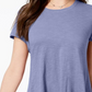 Style & Co Women's Handkerchief-Hem T-Shirt  Purple Size Extra Small