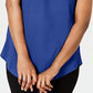 JM Collection Women's Cold Shoulder Swing T-Shirt Blue Size X-Large