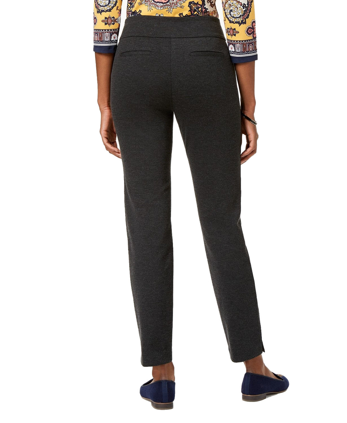 Charter Club Women's Petite Pull-On Ponté-Knit Pants Heather Gray Size 12P