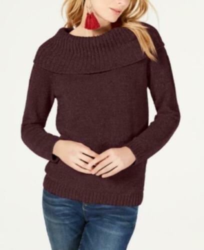 INC International Concepts Women's Chenille Cowl-Neck Sweater Red Size Medium
