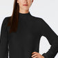 Charter Club Women's Mixed-Stitch Mock-Neck Sweater Black Size Large