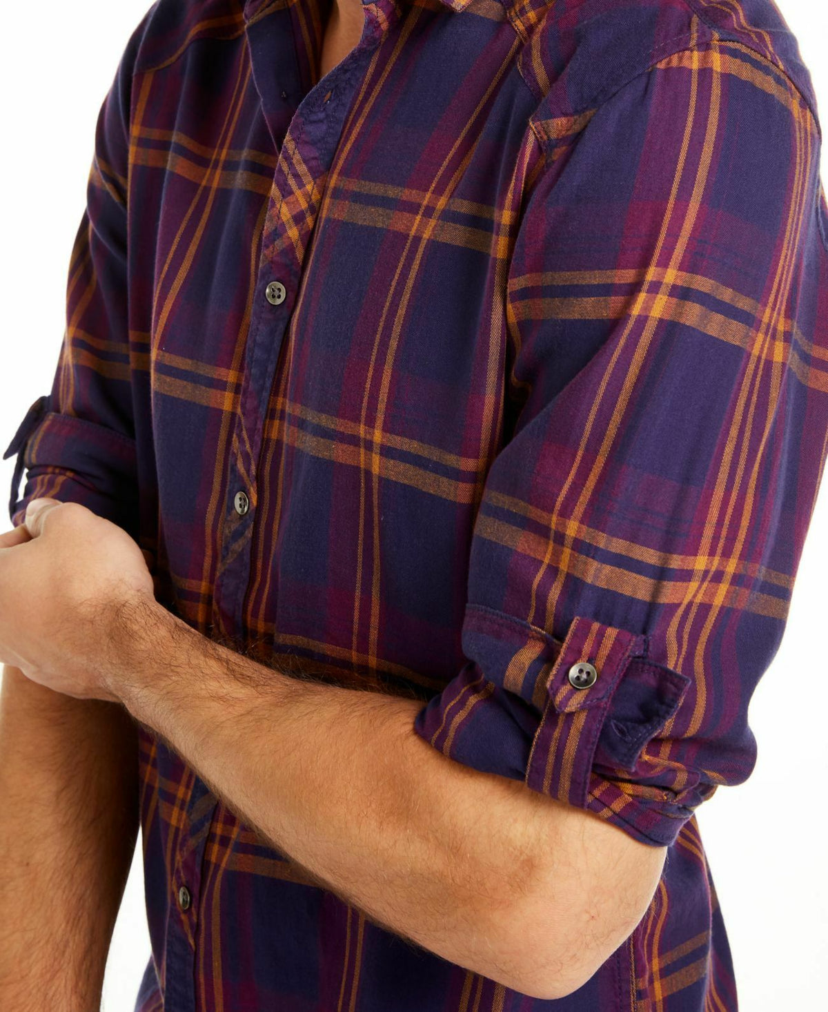 INC International Concepts Men's Marc Plaid Shirt Purple Size 2 Extra Large