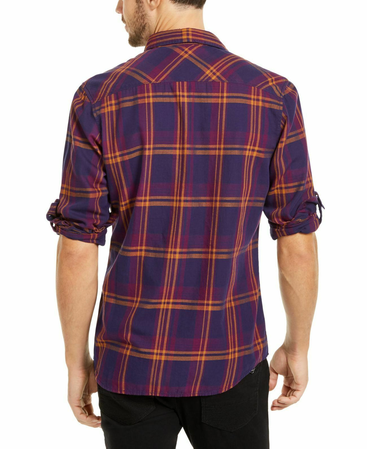 INC International Concepts Men's Marc Plaid Shirt Purple Size 2 Extra Large