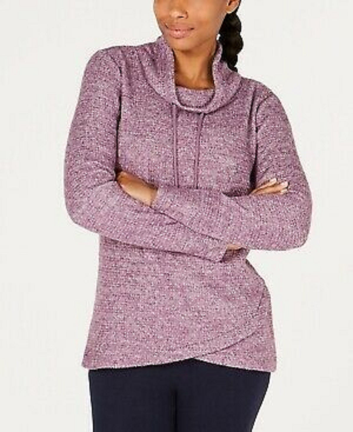 Ideology Women's Cowl-Neck Tulip-Hem Top Wine Size XX Large