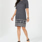 Karen Scott Women's Petite Printed Shift Dress Black Size Medium