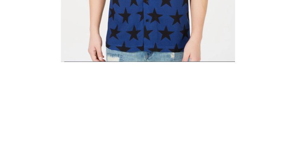 American Rag Men's Star Print Camp Collar Shirt Navy Size X-Large