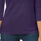 Karen Scott Women's Printed 3/4 Sleeve Henley Top Gray / Purple Size Petite Small