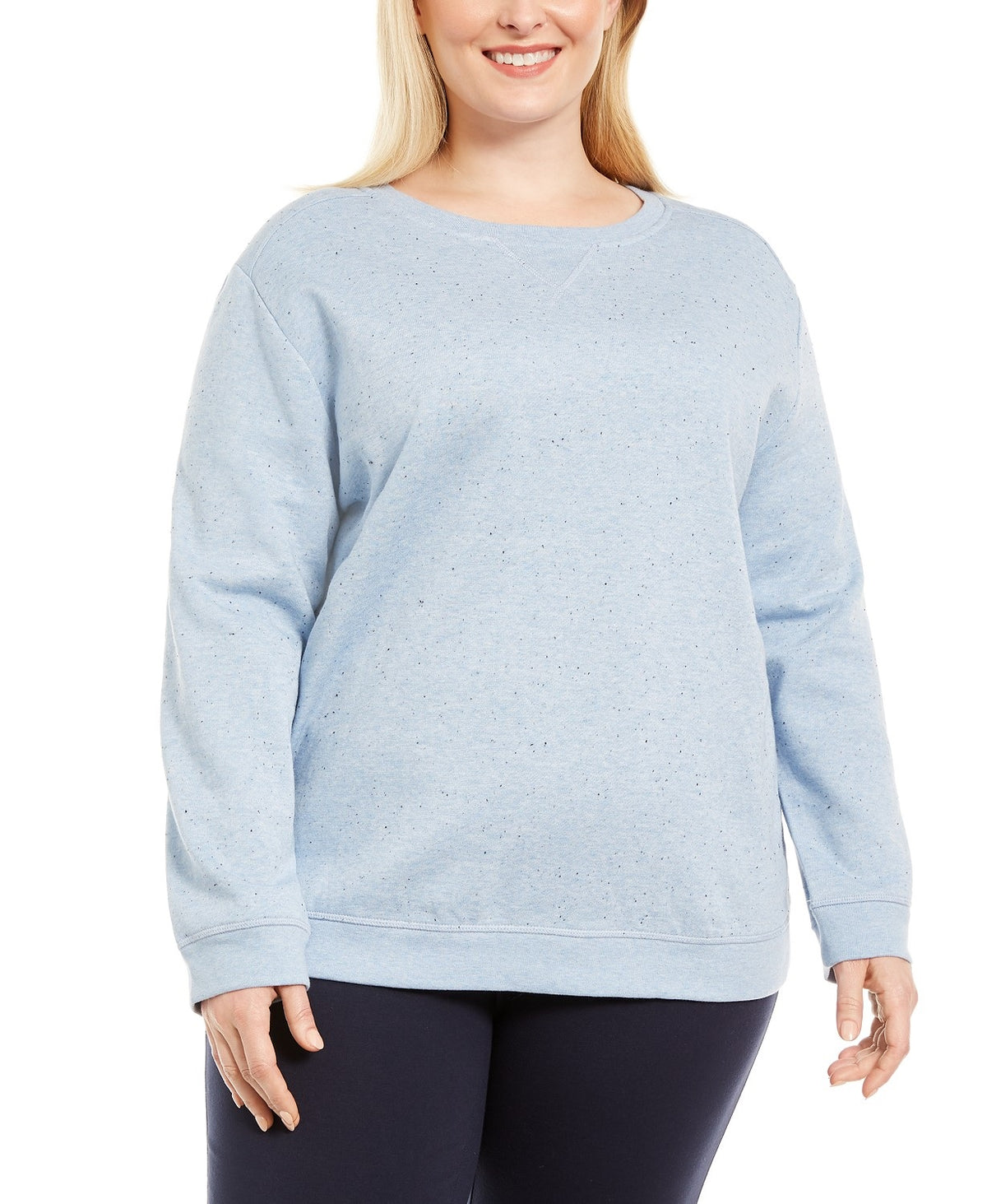 Karen Scott Women's Plus Size Fleece Sweatshirt Blue Size XX-Large