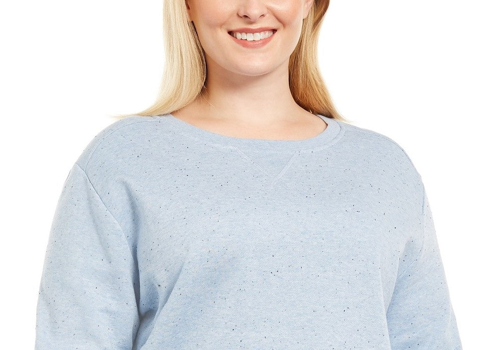 Karen Scott Women's Plus Size Fleece Sweatshirt Blue Size XX-Large