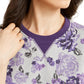 Karen Scott Women's Petite Printed Crewneck Sweatshirt  Gray Size Petite