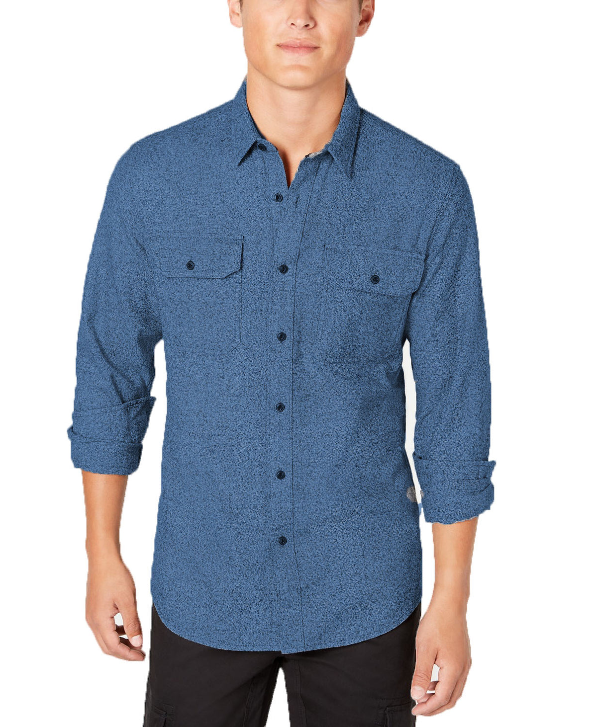 American Rag Men's Grindle Textured Shirt  Blue