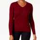 Karen Scott Women's Cotton V-Neck Sweater Red Size X-Large