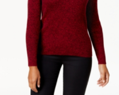 Karen Scott Women's Cotton V-Neck Sweater Red Size X-Large