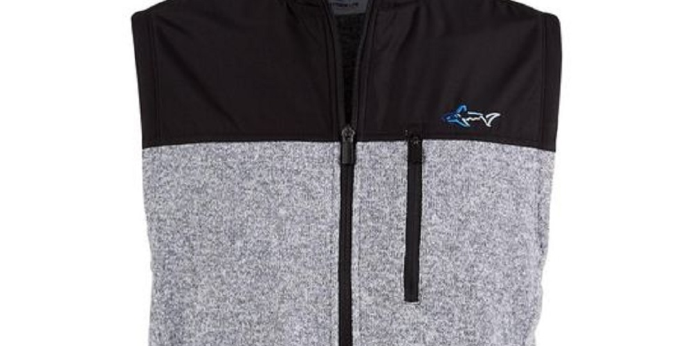 Greg Norman Men's Birdseye Fleece Vest Gray Size Large