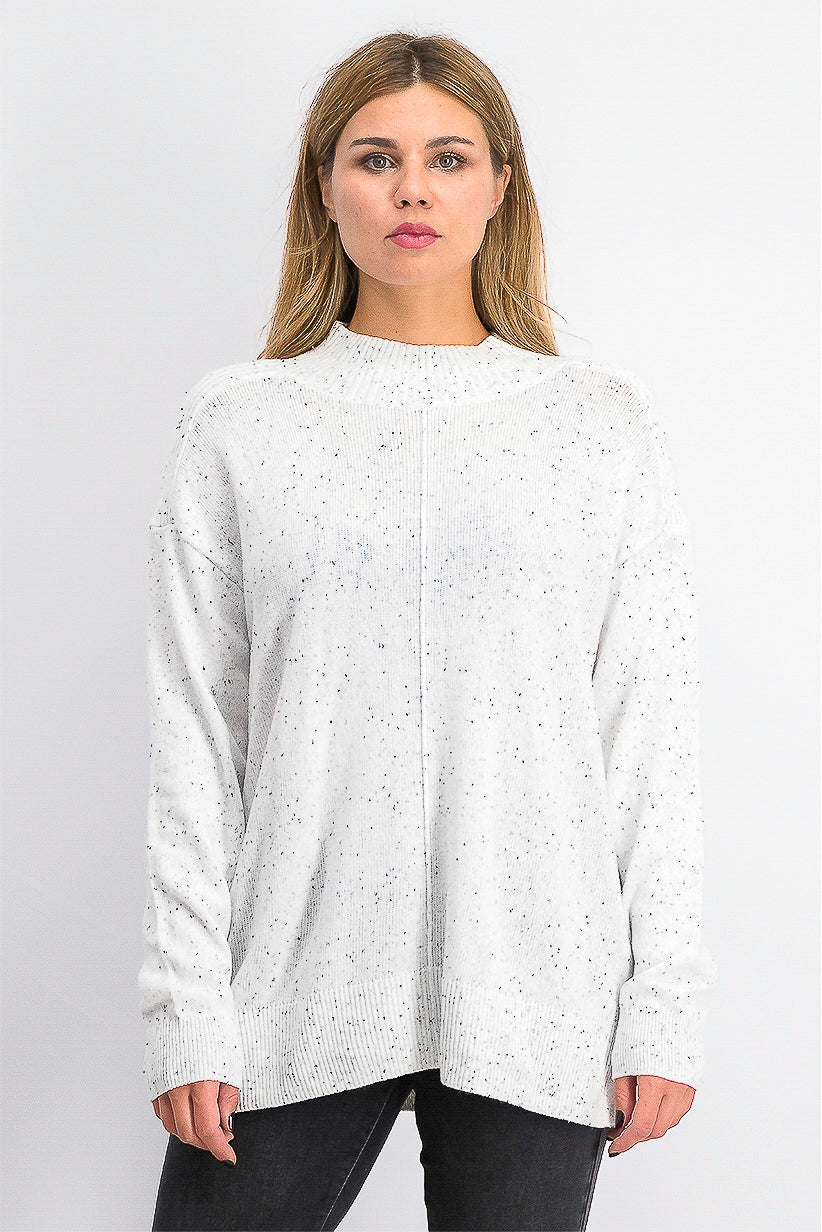 Karen Scott Women's Mock-Neck Shimmer Sweater White Size Large