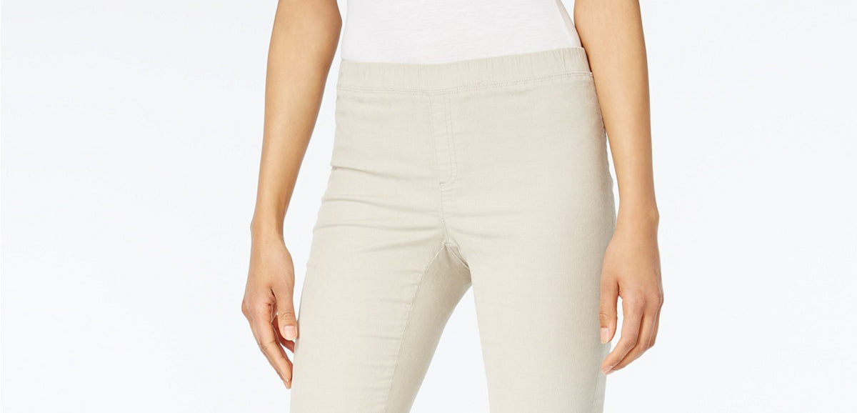 Karen Scott Women's Petite Corduroy Pull-On Pants Gray Size Large