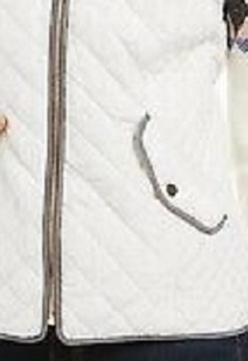 Charter Club Women's Quilted Stand-Collar Vest White Size Large