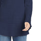 Style & Co Women's Ruffle Hem Knit Sweater Navy Size XX-Large