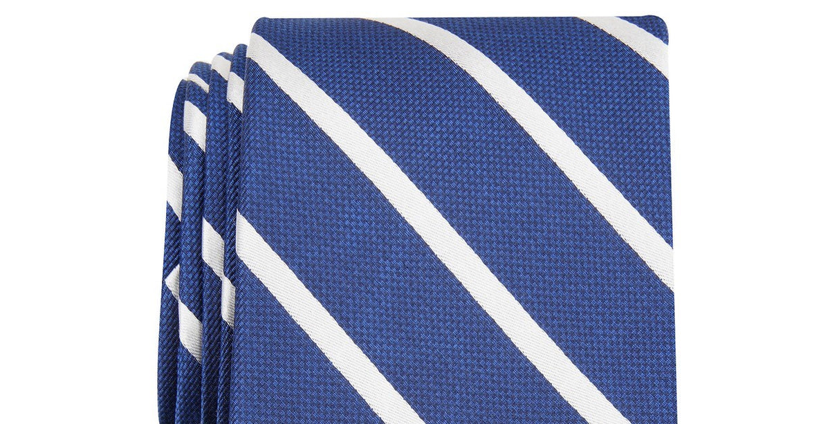 Club Room Men's Stripe Tie Size Regular Blue