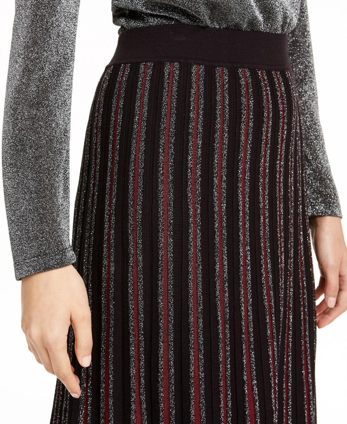 Alfani Women's Pleated Sweater Skirt Black Size X-Large