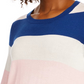 Maison Jules Women's Striped Sweater Blue Size Medium
