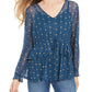 Style & Co Women's Printed Mesh Top Green Size XX Large