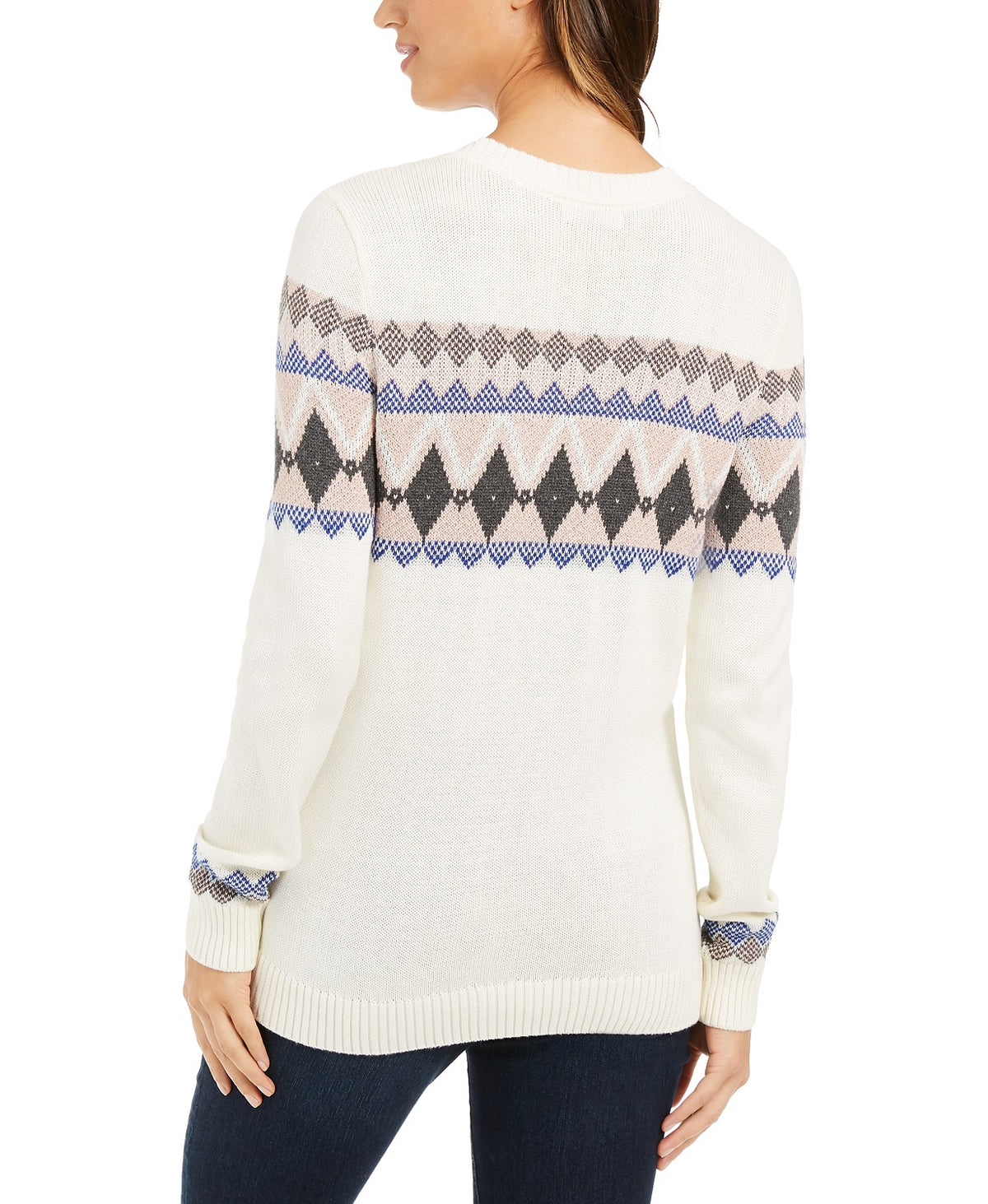 Charter Club Women's Fair Isle Sweater Natural Size Large