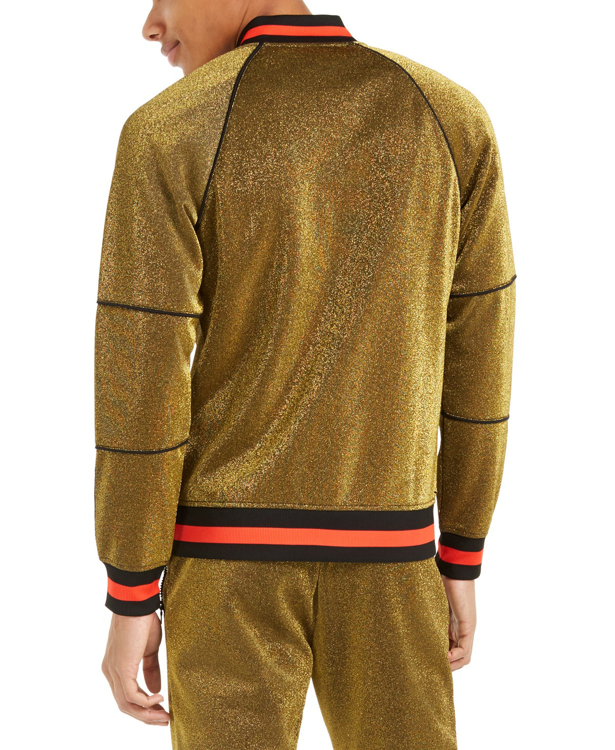 INC International Concepts Men's Disco Track Jacket Gold Size 2XLT