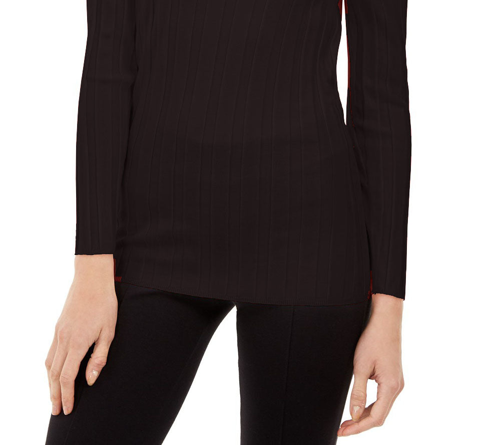 INC International Concepts Women's Off-The-Shoulder Ribbed Sweater Black Size Small