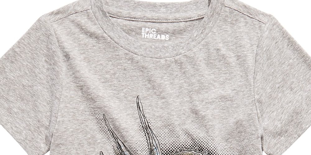 Epic Threads Men's Little Boys Triceratops T-Shirt Gray Size 6